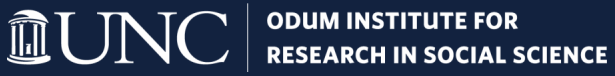 Navy blue rectangle with a building in white next to text that reads in white "UNC Odum Institute for Research in Social Science"
