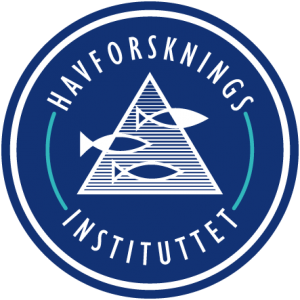 A blue and white logo of the Norwegian Marine Data Centre, a national data repository for marine environmental and oceanographic data, with the acronym NMD and a stylized wave symbol and fish over a triangle shape