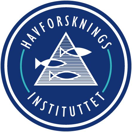 A blue and white logo of the Norwegian Marine Data Centre, a national data repository for marine environmental and oceanographic data, with the acronym NMD and a stylized wave symbol and fish over a triangle shape
